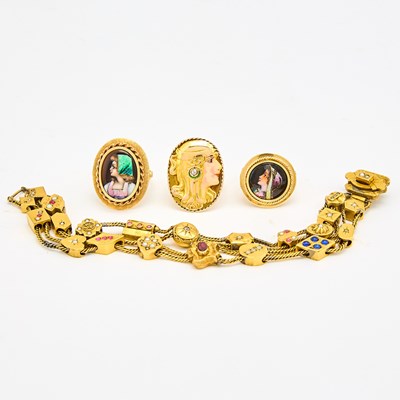 Lot 1286 - Group of Antique Gold, Gold-Filled and Gem-Set Jewelry