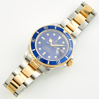 Lot 141 - Mans Gold and Metal Bracelet Watch, 31 Jewels, Rolex, Submariner, 40mm, 18K