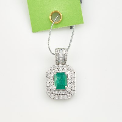 Lot 146 - Diamond and Stone Pendant, 59 diamonds about 0.50 ct., 14K 2 dwt. all