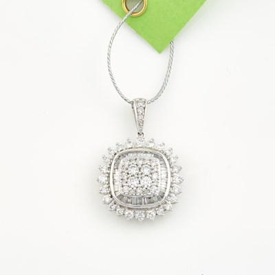 Lot 147 - Lab-Grown Diamond Pendant, 82 diamonds about 2.00 cts., 10K 4 dwt.