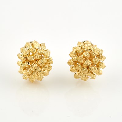 Lot 157 - Two Gold Earrings, 18K 13 dwt.