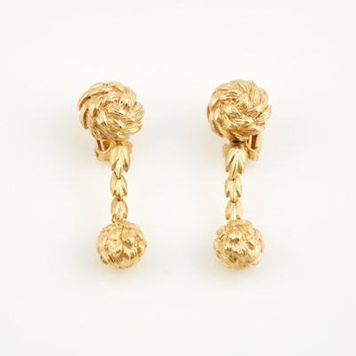 Lot 159 - Two Gold Earrings, 14K 13 dwt.