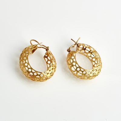 Lot 160 - Two Gold Earrings, 18K 10 dwt.