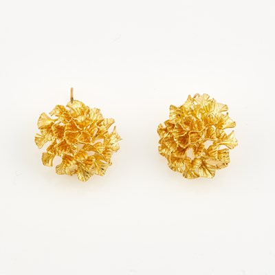 Lot 161 - Two Gold Earrings, 18K 9 dwt.