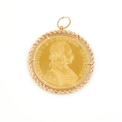 Lot 163 - Gold Coin Pendant, 22K and 14K 11 dwt. all