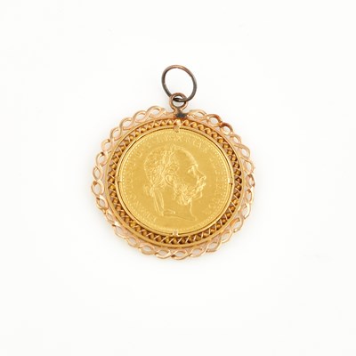 Lot 164 - Gold Coin Pendant, 22K and 14K 3 dwt. all