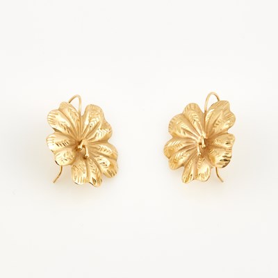 Lot 169 - Two Gold Earrings, 14K 2 dwt.