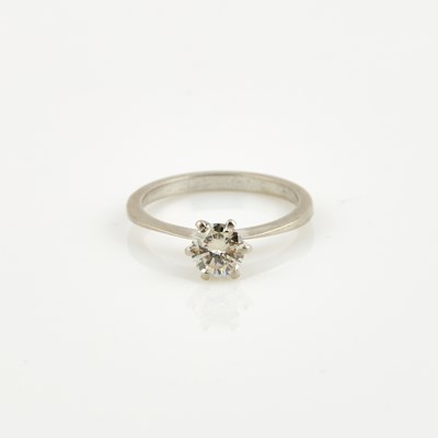 Lot 201 - Diamond Solitaire Ring about 0.65 ct. clarity enhanced, 14K 1 dwt.