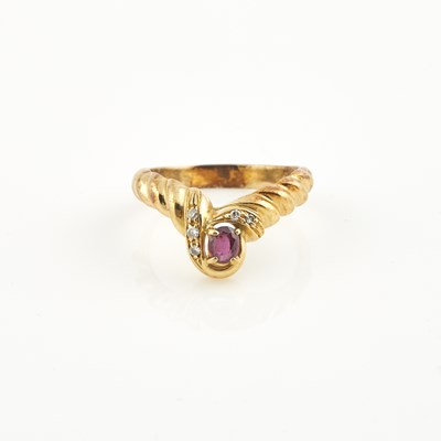 Lot 260 - Diamond and Stone Ring, 18K 3 dwt. all