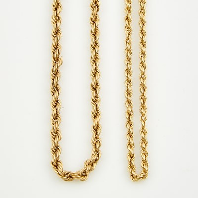 Lot 292 - Two Gold Neck Chains, 14K 11 dwt.