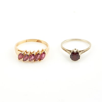 Lot 313 - Two Gold and Stone Rings, 14K 3 dwt. all