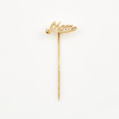 Lot 352 - Diamond Stick Pin, 14K 1 dwt.