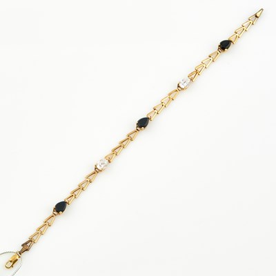 Lot 360 - Gold and Stone Flexible Bracelet, 14K 3 dwt. all