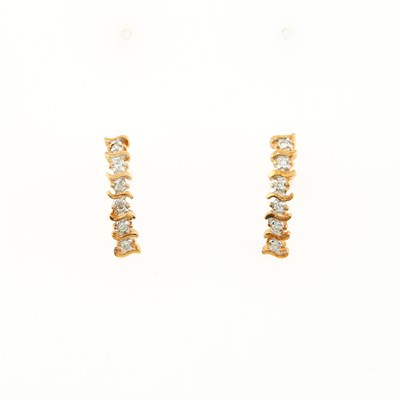 Lot 361 - Two Diamond Earrings, 12 diamonds, 10K 1 dwt.