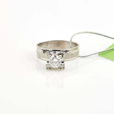 Lot 381 - Diamond Solitaire Ring about 0.60 ct., Platinum 3 dwt., stone damaged