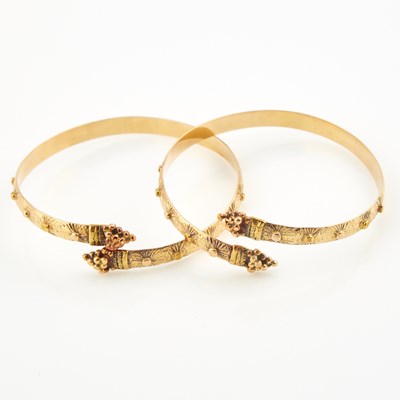 Lot 414 - Two Gold Rigid Bracelets, 18K 20 dwt.