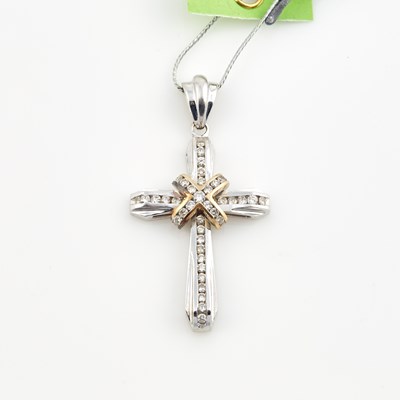 Lot 424 - Diamond Pendant, 14K 6 dwt.