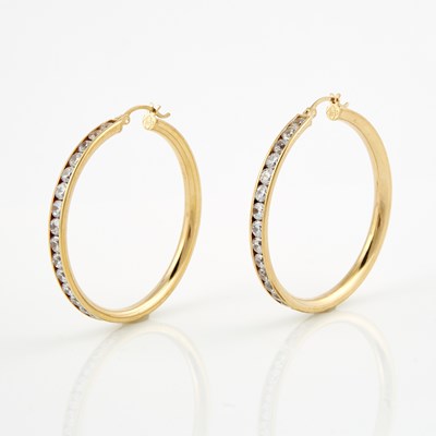 Lot 460 - Two Gold and Stone Earrings, 14K 6 dwt. all