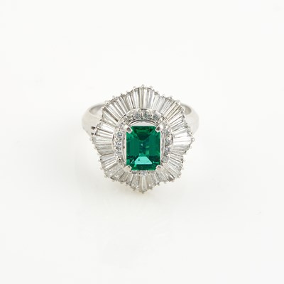 Lot 490 - Diamond and Stone Ring, 59 diamonds about 1.40 cts., Platinum 6 dwt. all