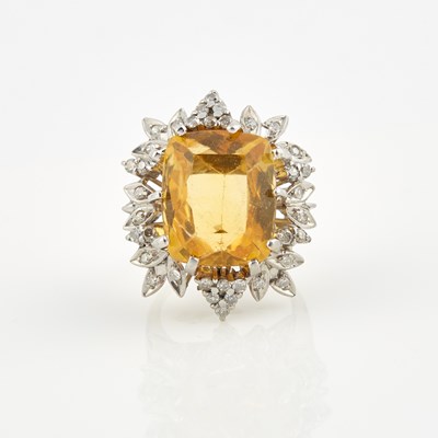 Lot 538 - Diamond and Stone Ring, 14K 7 dwt. all