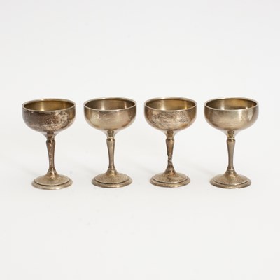 Lot 180 - Set of Four Sterling Silver Champagne Cups