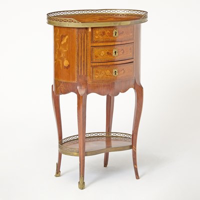 Lot 136 - Louis XV Style Inlaid Tulipwood and Kingwood Table En Chiffoniere