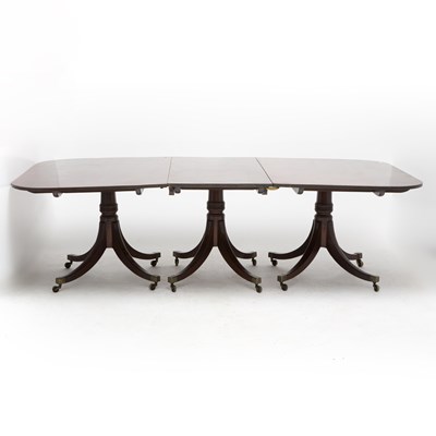Lot 130 - Regency Mahogany Triple-Pedestal Dining Table