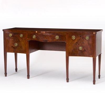 Lot 152 - George III Inlaid Mahogany Serpentine Sideboard