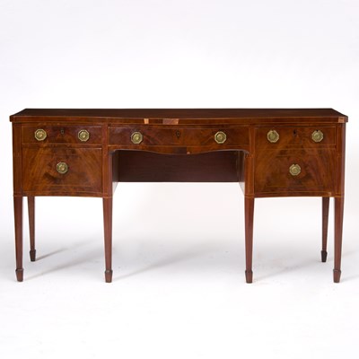 Lot 152 - George III Inlaid Mahogany Serpentine Sideboard