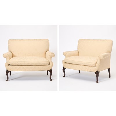 Lot 183 - Pair of George II Style Walnut Settees
