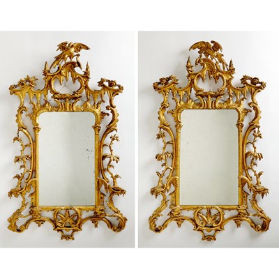 Lot 609 - Pair of George II Style Giltwood Mirrors