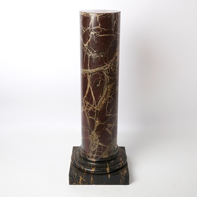 Lot 186 - Rouge Marble Pedestal on a Black Base