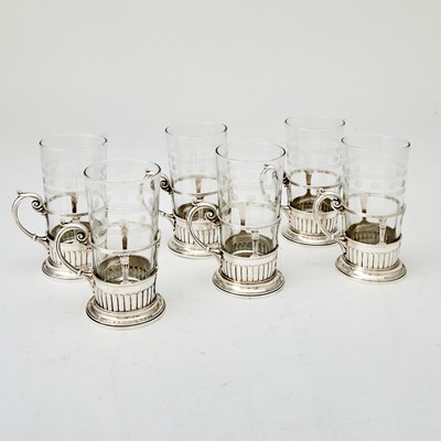 Lot 351 - Set of Six Victorian Sterling Silver Tea Glass Holders