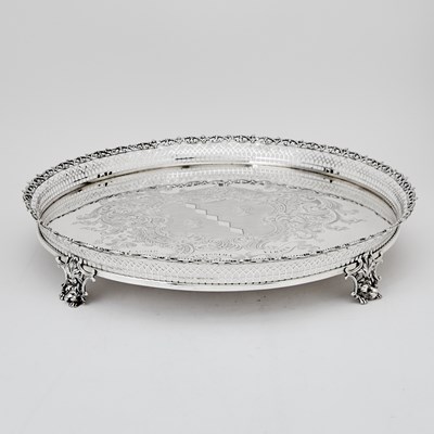 Lot 314 - Large George III Sterling Silver Galleried Tray