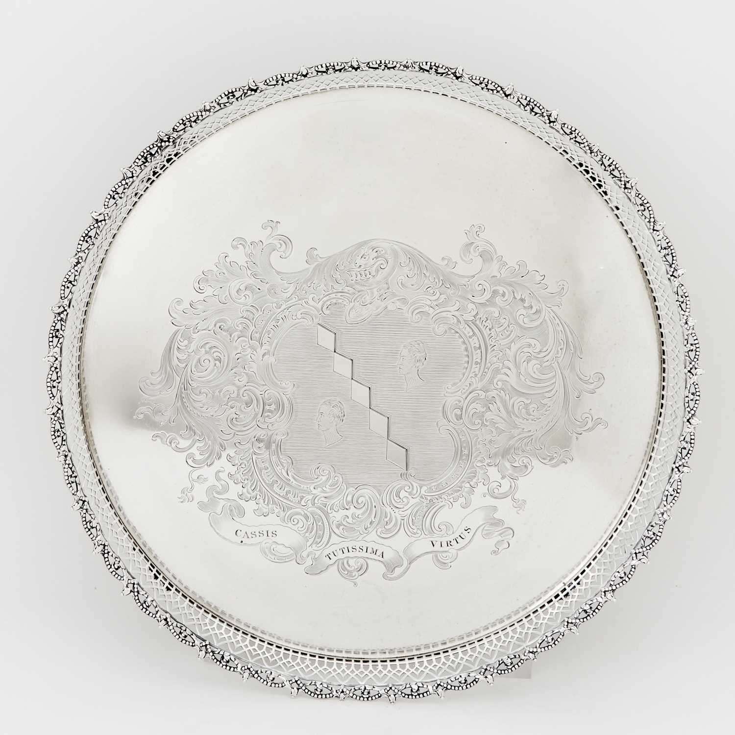 Lot 314 - Large George III Sterling Silver Galleried Tray