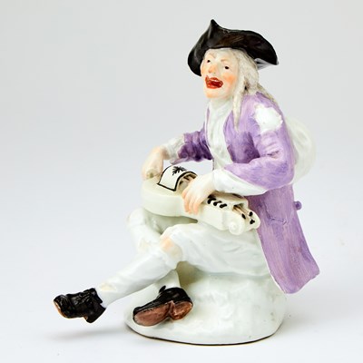 Lot 546 - Fine Meissen Figure of a Strolling Minstrel, Modelled by J.J. Kaendler