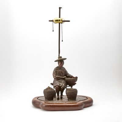 Lot 197 - A Japanese-Style Bronze Lamp