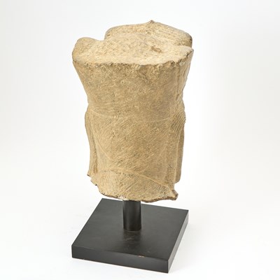 Lot 585 - A Chinese Carved Stone Head of Guanyin