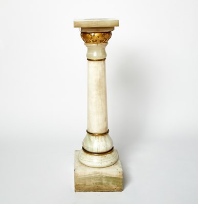 Lot 133 - Neoclassical Style GIlt-Metal Mounted White Onyx Pedestal