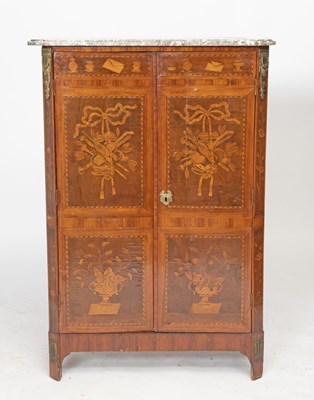 Lot 462 - Louis XVI Gilt-Bronze Mounted Kingwood, Amaranth and Fruitwood Marquetry Inlaid Armoire