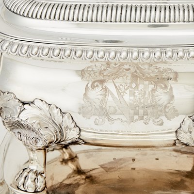 Lot 342 - George IV Sterling Silver Covered Soup Tureen on Stand