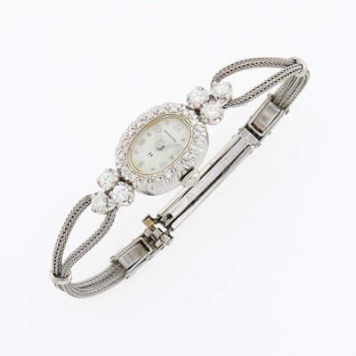 Lot 1208 - Hamilton Lady's White Gold, Stainless Steel and Diamond Wristwatch