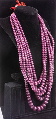 Lot 217 - Multistrand Ruby Necklace