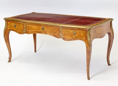 Lot 286 - Louis XV Style Tulipwood Marquetry Bureau Plat