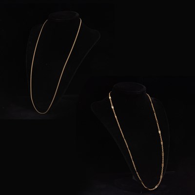 Lot 221 - Two 14KT Gold Chain Link Necklaces