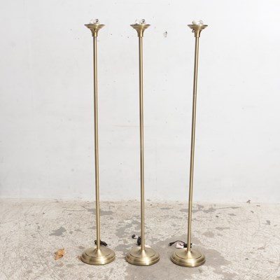 Lot 244 - Set of Three Modern Gilt Metal Floor Lamps