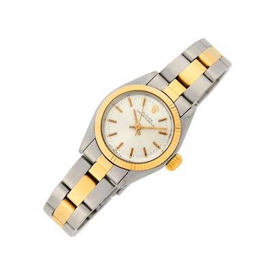 Lot 2027 - Rolex Stainless Steel and Gold 'Oyster Perpetual' Wristwatch, Ref 6719