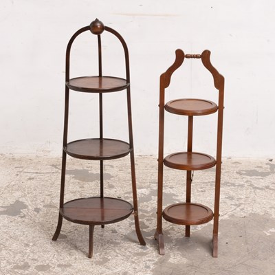 Lot 259 - Two Mahogany Three-Tier Plant Stands