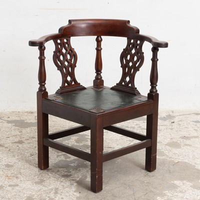 Lot 260 - George III Mahogany Corner Armchair