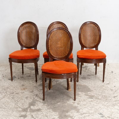 Lot 263 - Set of Four Louis XVI Style Caned Sidechairs